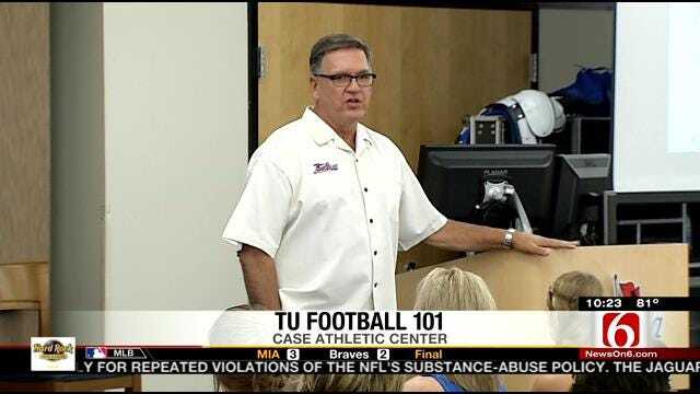 TU Coach Blankenship Teaches Football 101 Class