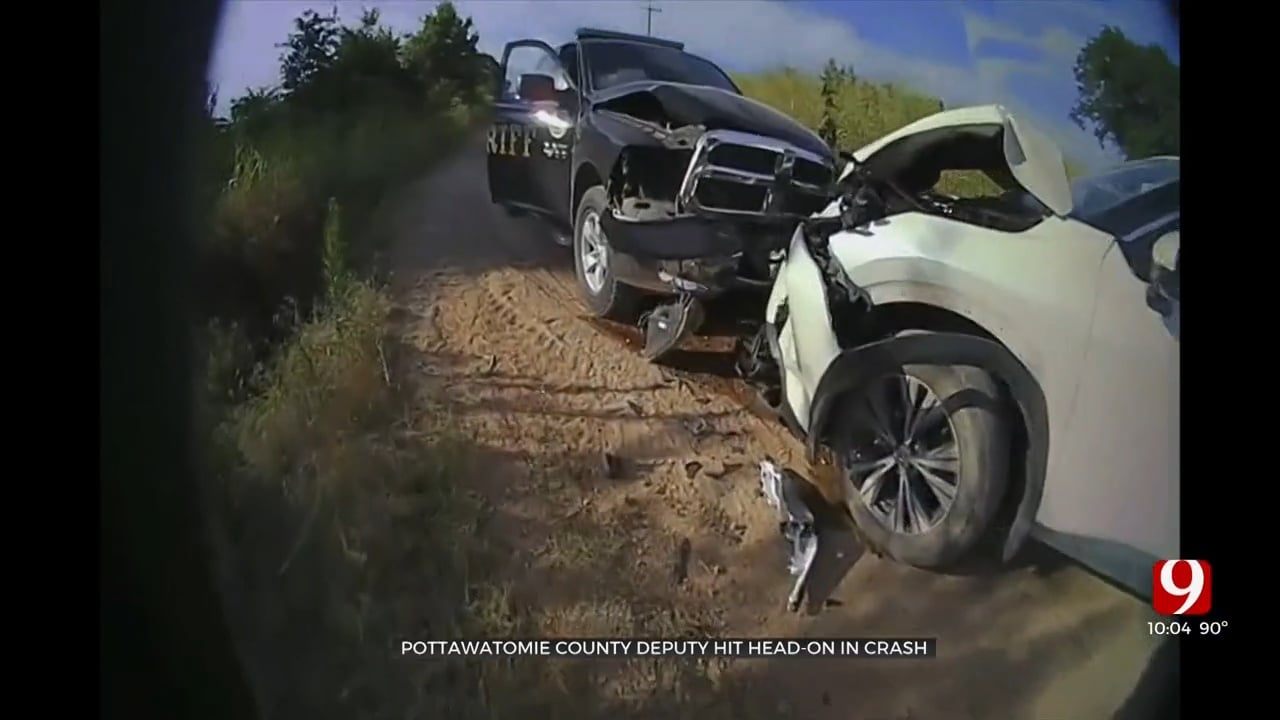 Caught On Camera: Pottawatomie County Deputy Hit Head On During Chase 