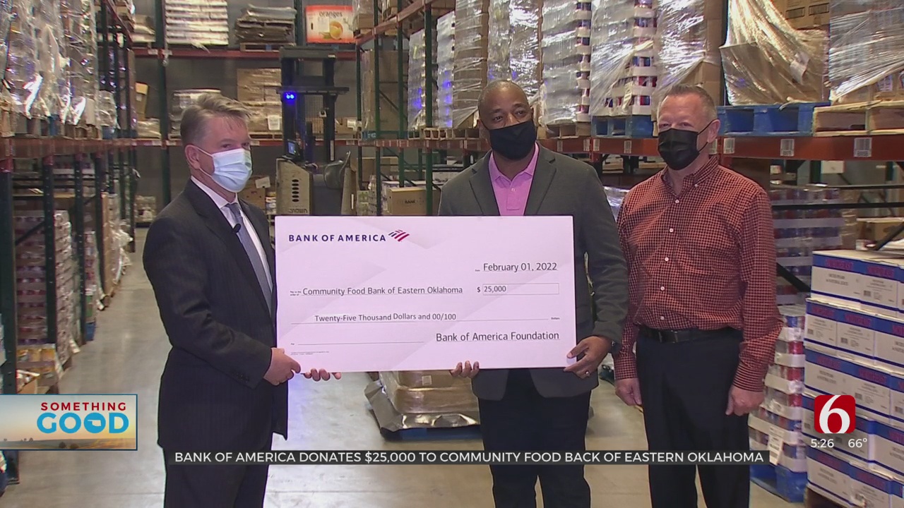 Bank Of America Presents $25 Thousand Check To Community Food Bank of Eastern Oklahoma