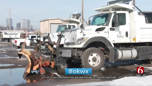 City Of Tulsa Crews Prepare For Second Round Of Winter Weather 