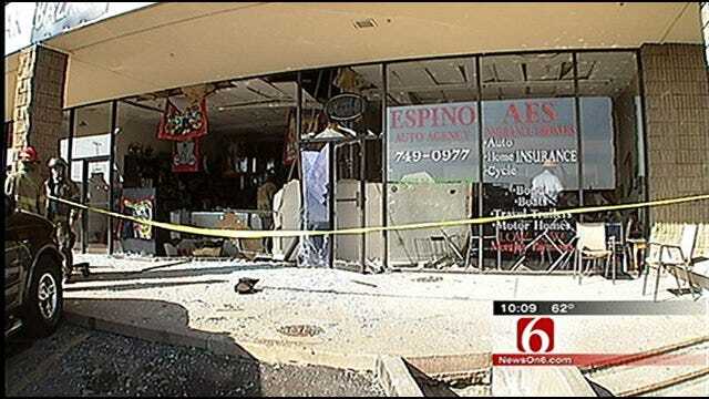 Six Injured When Truck Crashes Into Tulsa Insurance Office