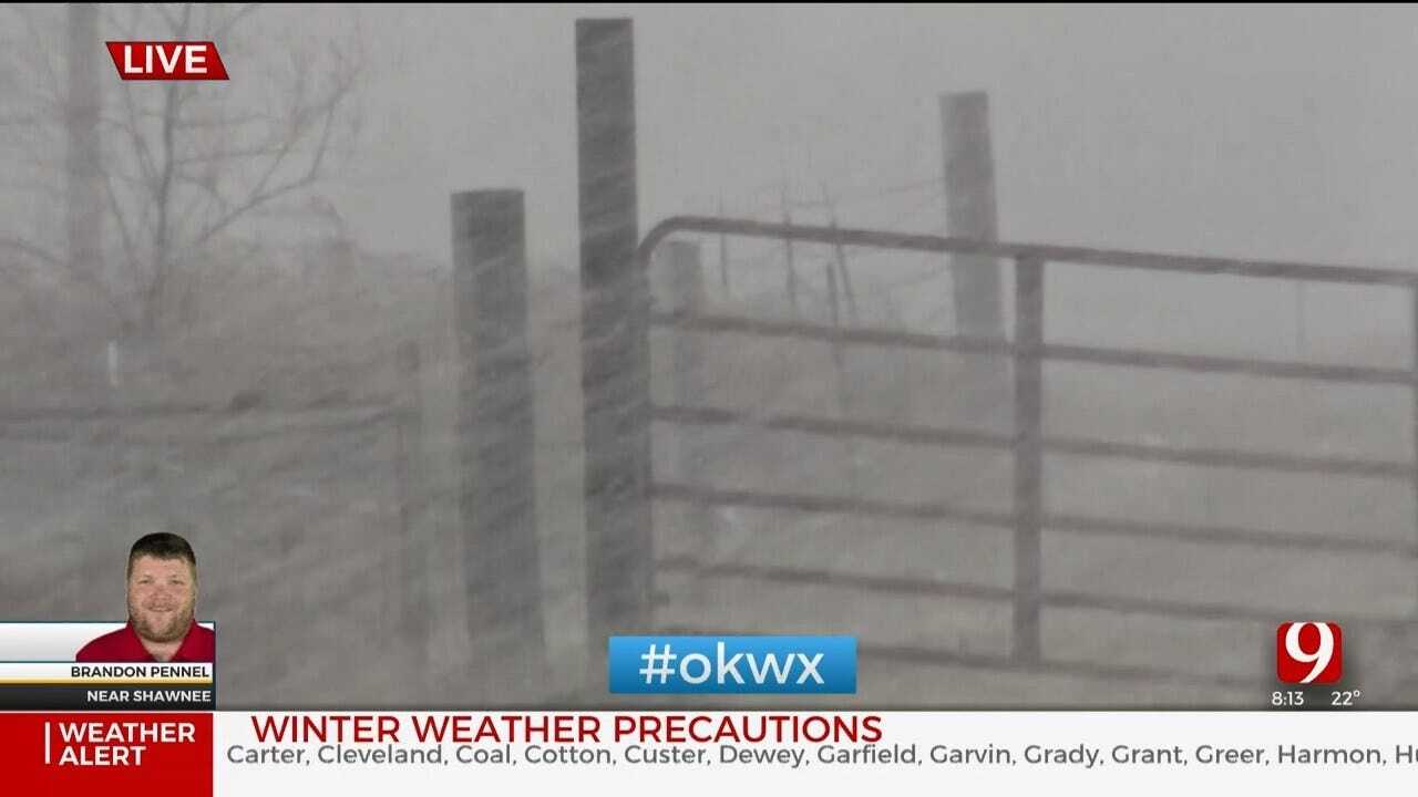 Winter Weather: Brandon Pennel Tracks Heavier Snow Near Shawnee