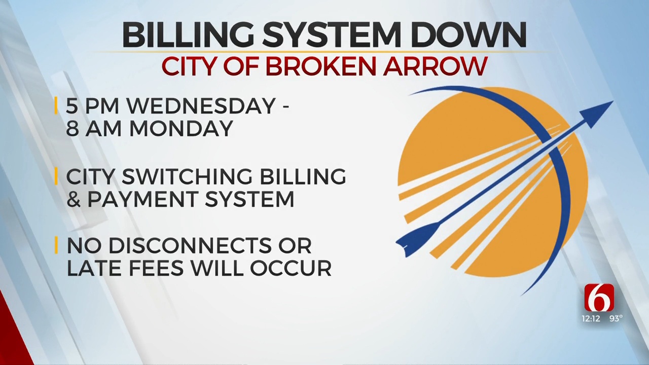 Broken Arrow Billing System Down Until Monday