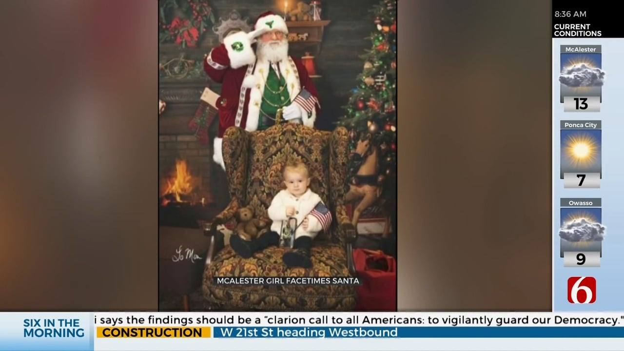 McAlester Mom FaceTimes Military Dad To Cheer Up Daughter Meeting Santa