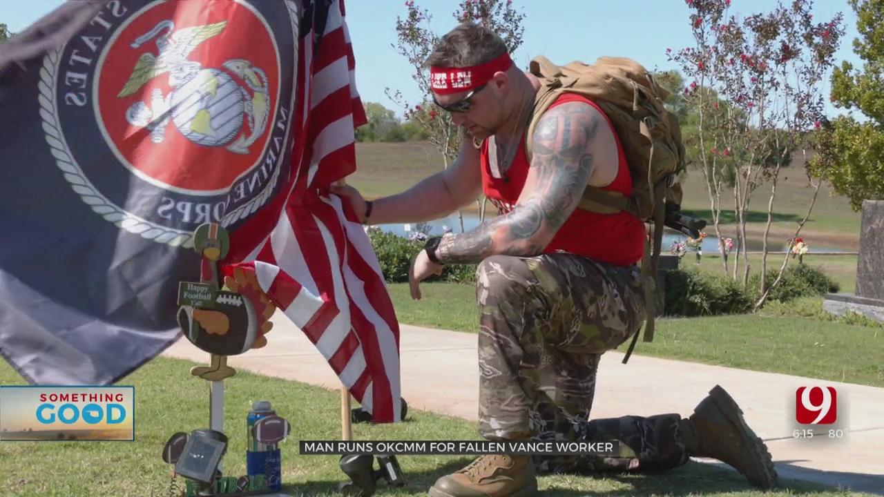 Fellow Marine Honors Friend, Fallen Vance AFB Worker At Virtual Memorial Marathon