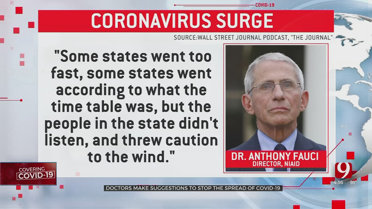 Dr. Fauci Says Virus Hot Spot States May Need To Consider Shutting Down Again