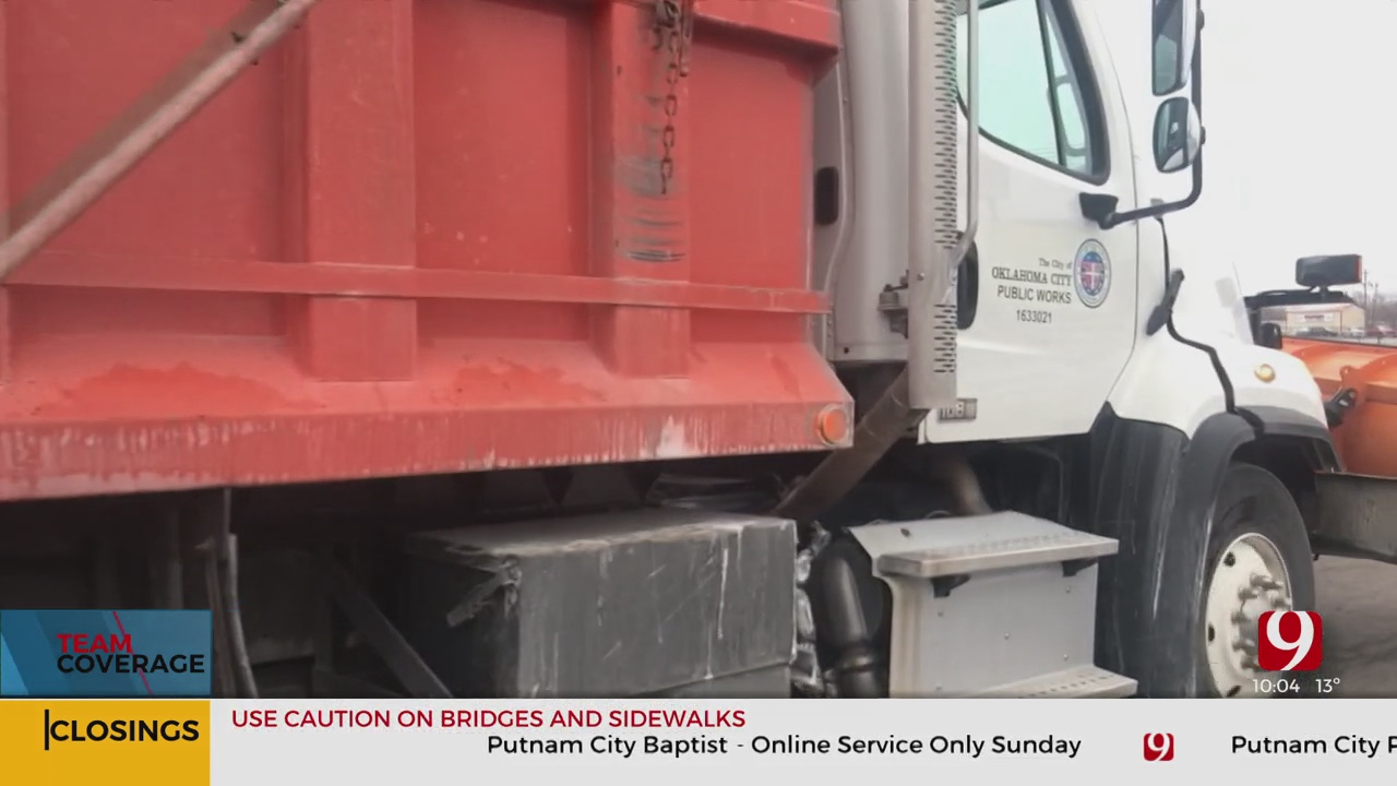 OKC Crews Sticking To Route Map To Treat Snow Covered Streets  