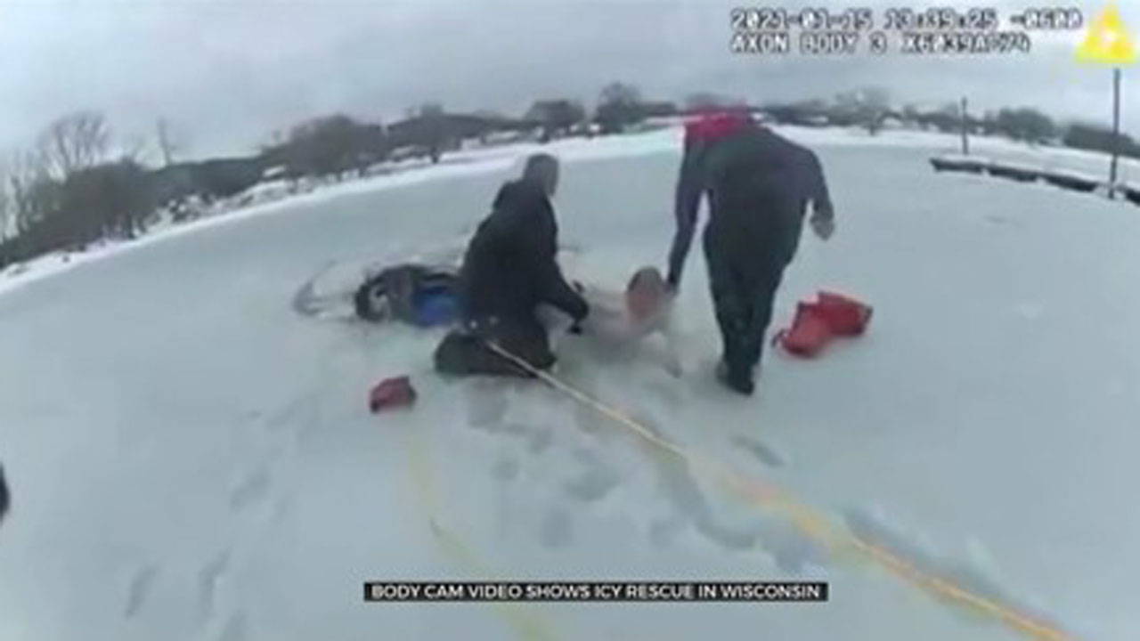 Watch: Woman, Dog Rescued After Falling Through Ice On The Mississippi River