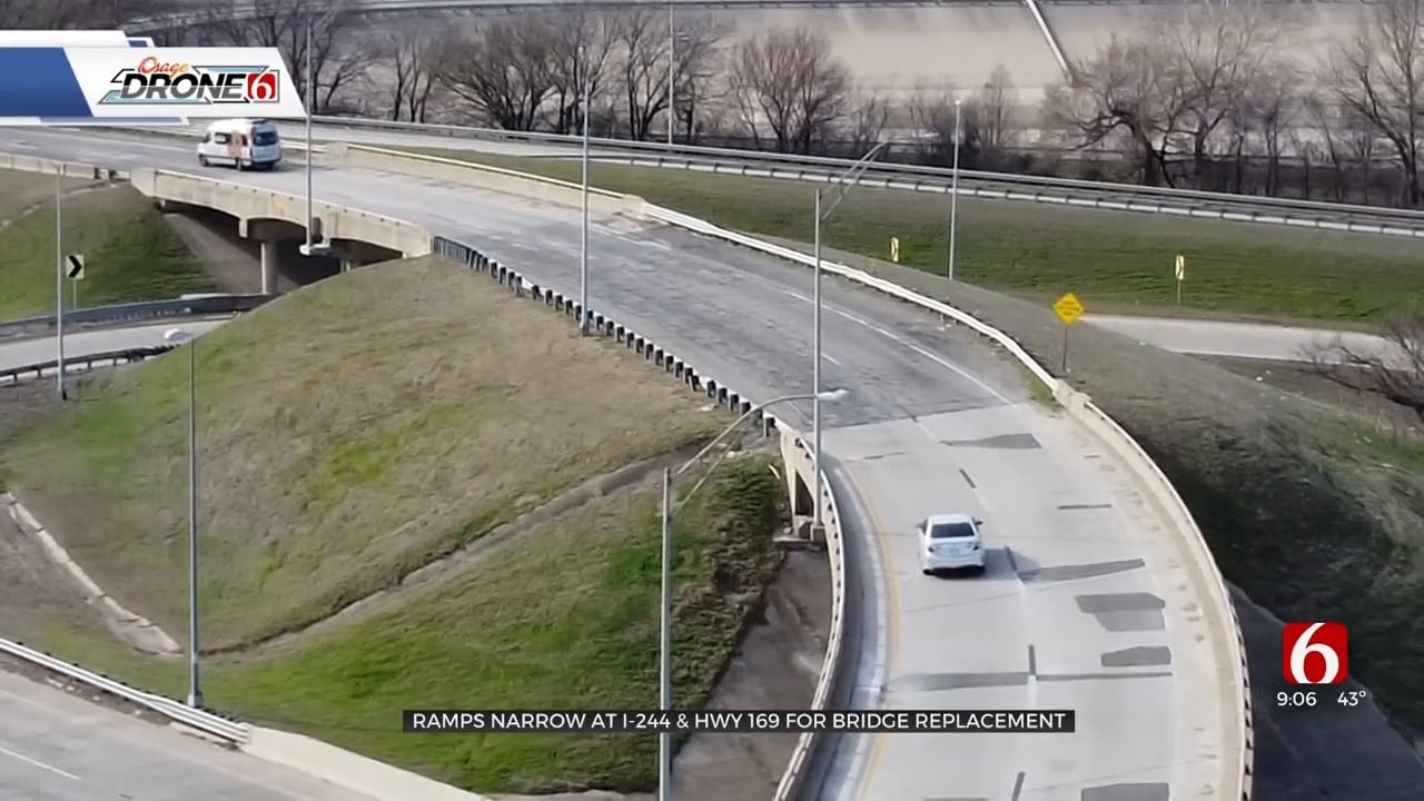 Ramps Narrow At I-244, Highway 169 For Bridge Replacement