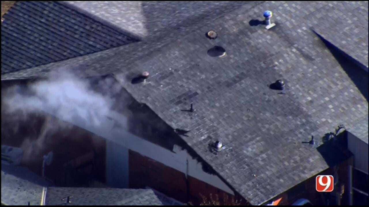 WEB EXTRA: SkyNews 9 Flies Over House Fire In NW OKC