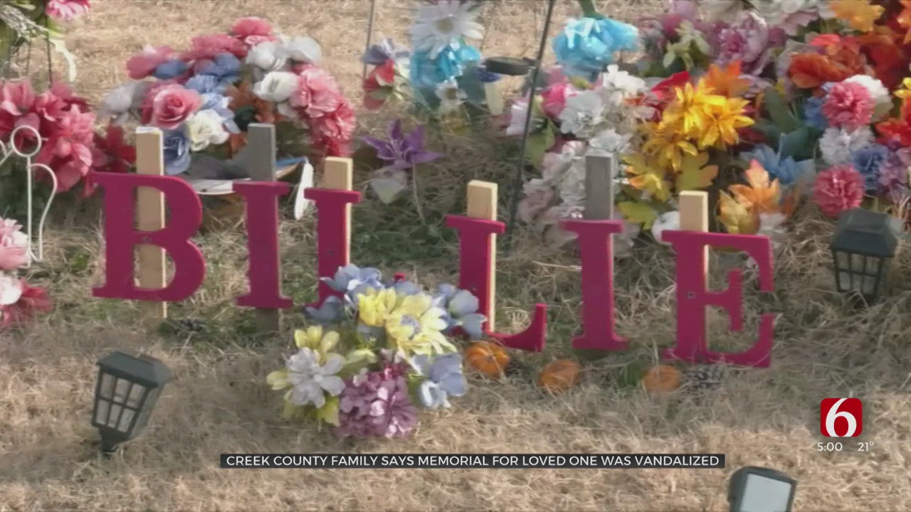 Creek County Family Coping After Memorial Is Vandalized