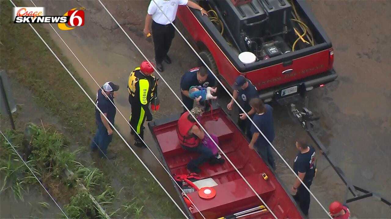 WATER RESCUE: Oklahoma Firefighters Rescue Baby Near Mounds