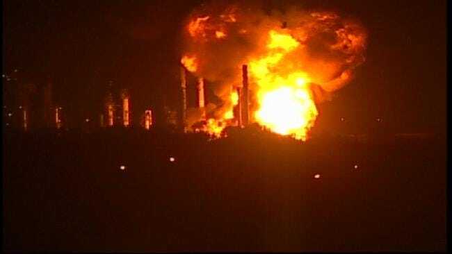 WEB EXTRA: Video Of HollyFrontier Refinery Fire In West Tulsa