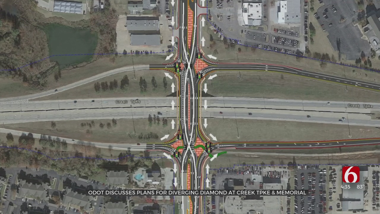 Diverging Diamond Interchange Proposed For Creek Turnpike, Memorial Drive Intersection