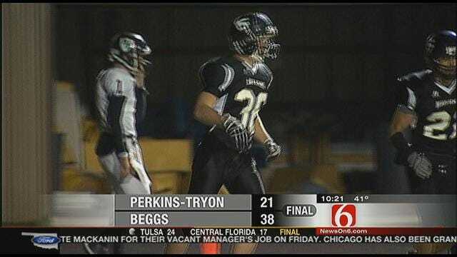 Beggs Beats Perkins-Tryon, 38-21