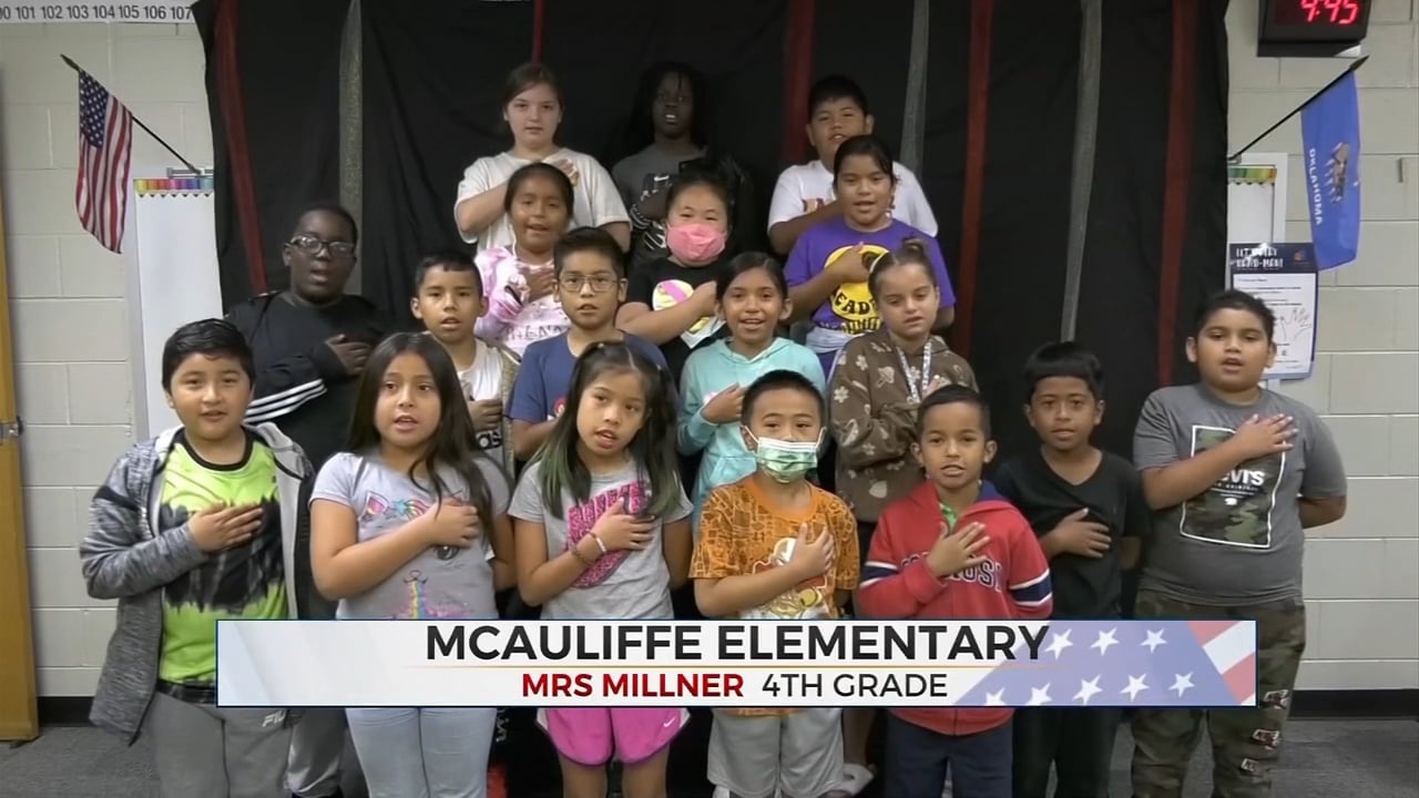 Daily Pledge: 4th Grade Students From McAuliffe Elementary