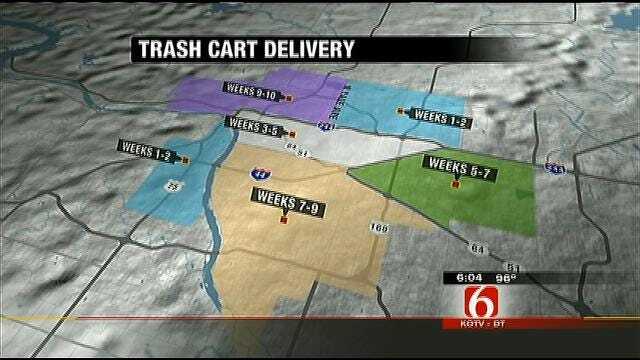 New Trash Carts Rolling Out In West Tulsa Debut