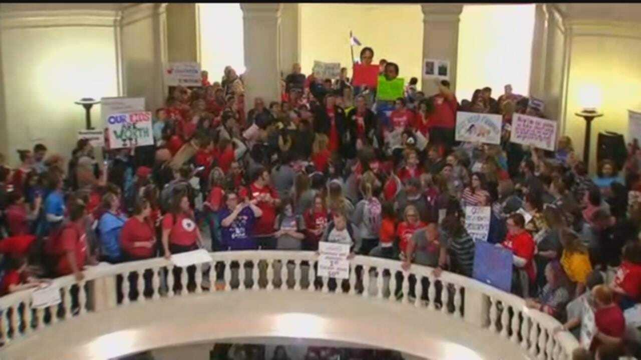 WATCH: Shouts From Oklahoma Educators Fill The Capitol Building