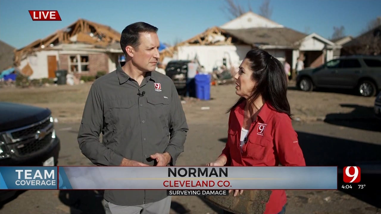 News 9's Amanda Taylor, Karl Torp Survey Closures In Cleveland Co.