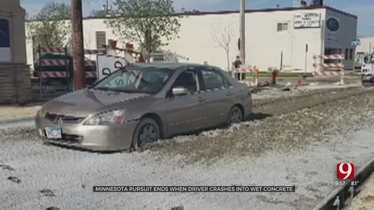 Police Pursuit In Minnesota Ends When Driver Crashes Into Wet Concrete