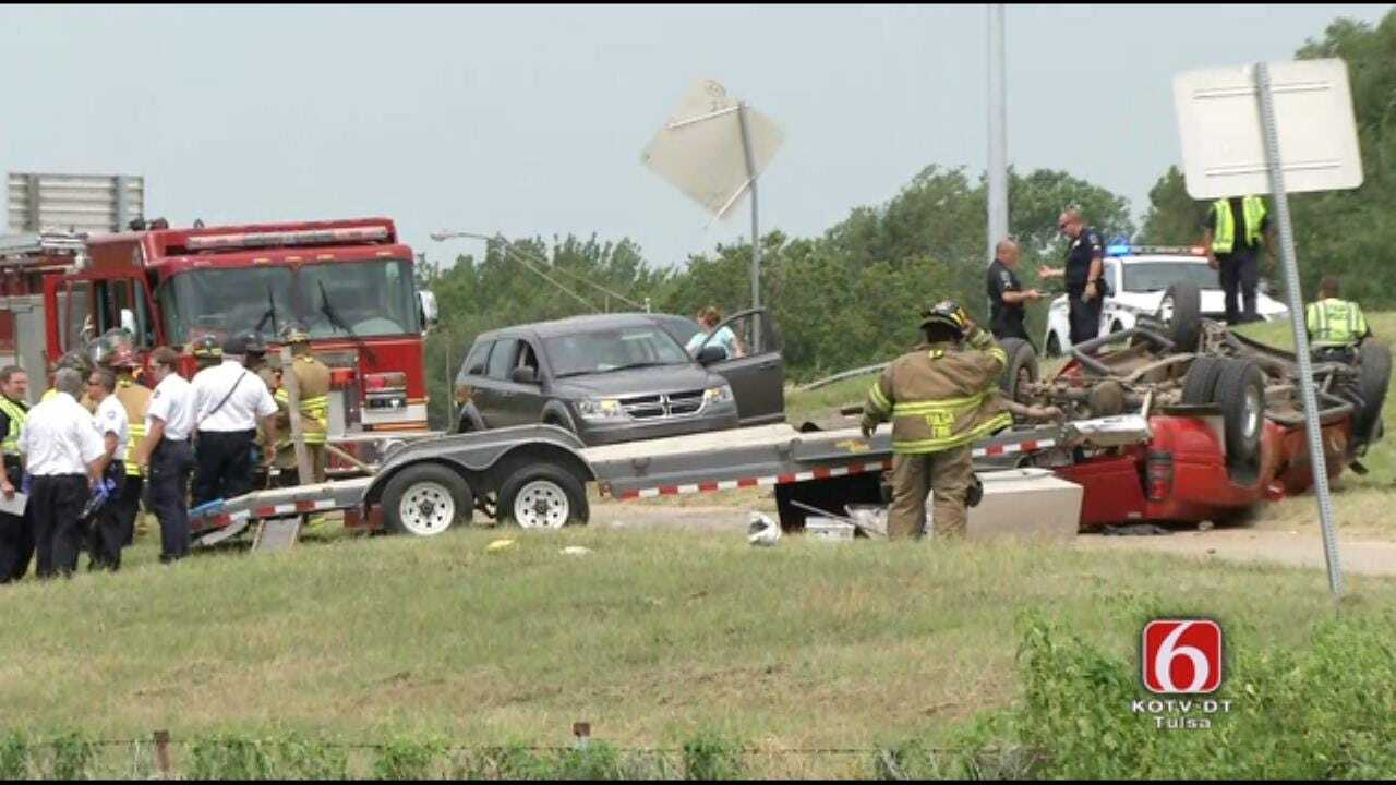WEB EXTRA: Rollover Wreck On Sand Springs Expressway