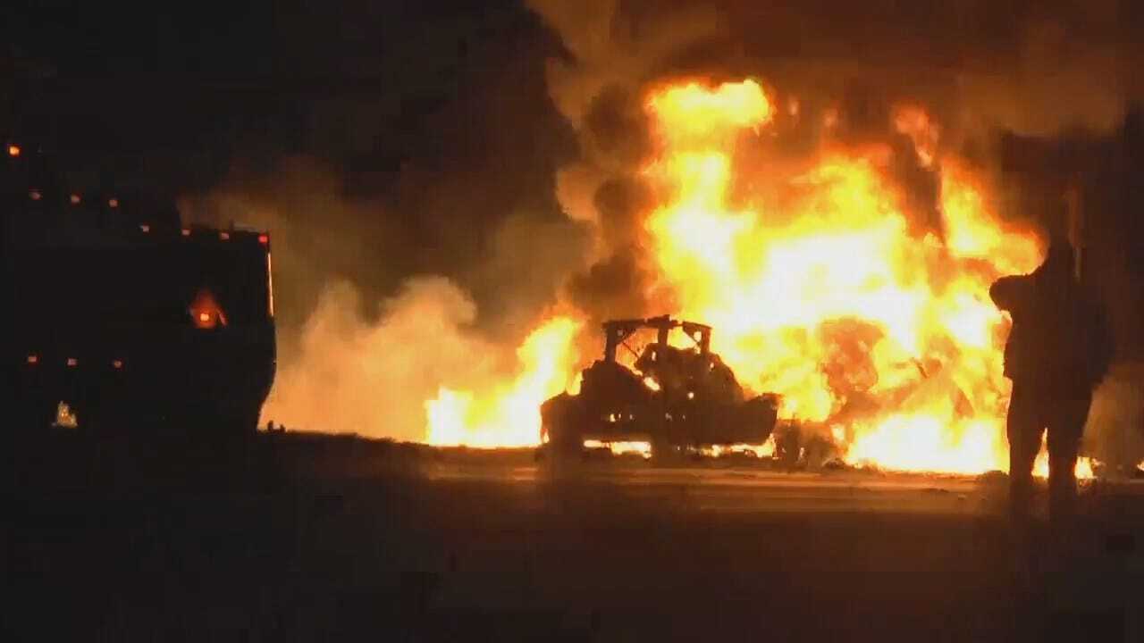 WEB EXTRA: Video Of Box Truck Fire On Highway 412