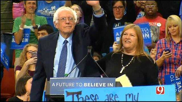 Bernie Sanders Holds Campaign Rally In Downtown OKC