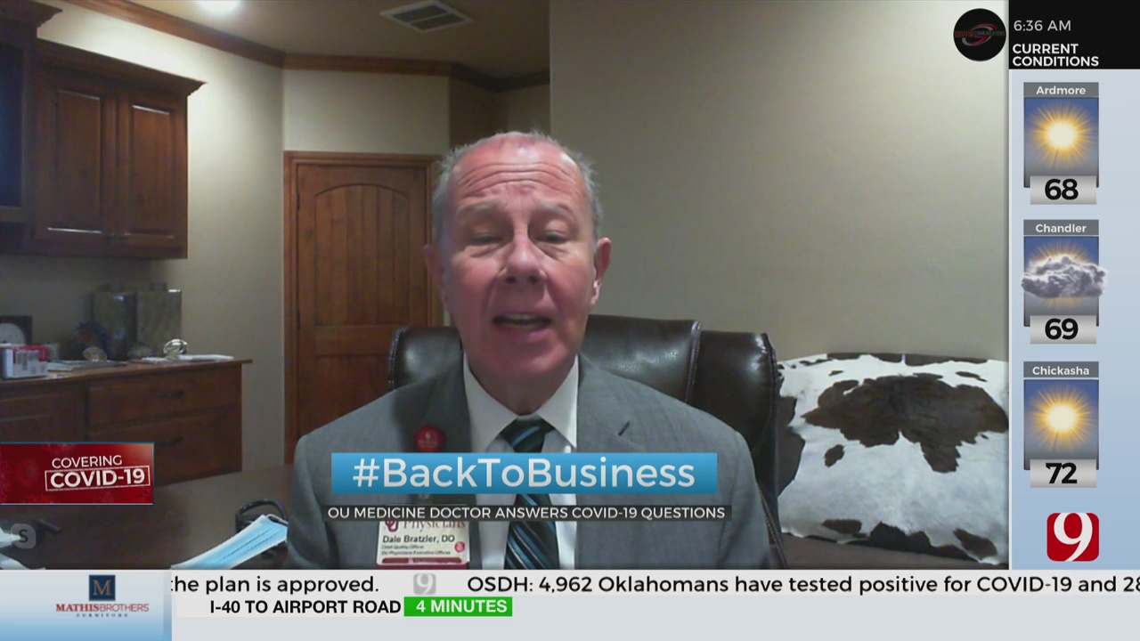 Watch: OU Meds Dr. Bratzler On COVID-19 Precautions As Businesses Reopen