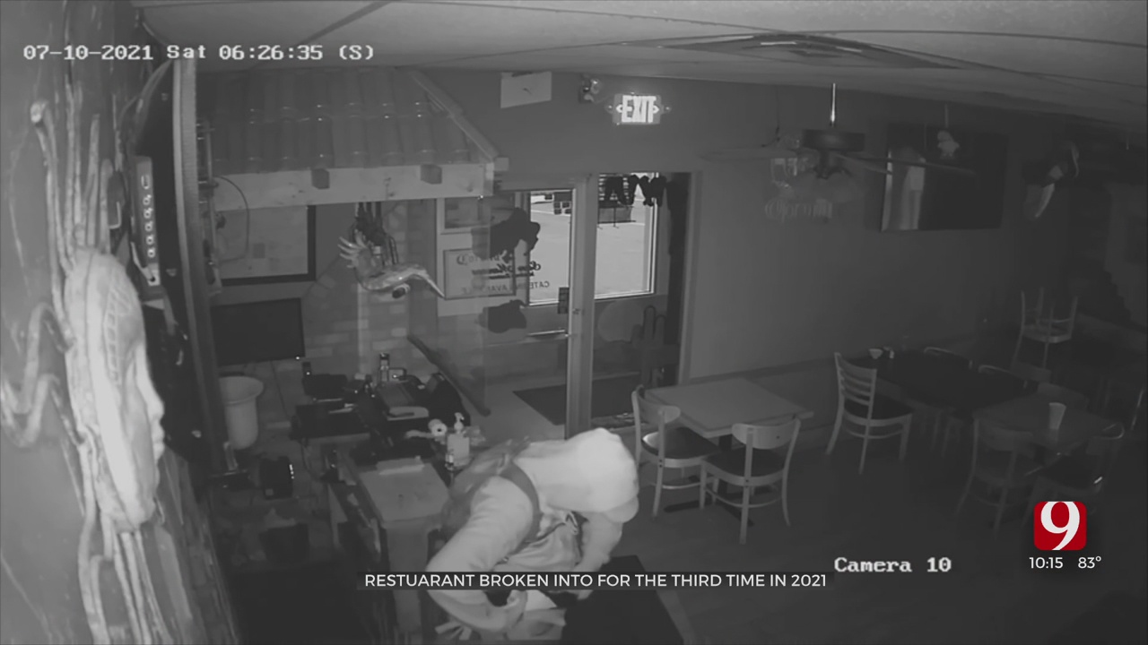 Burglar Caught On Camera Stealing Cash Register, Checks From SW OKC Restaurant 