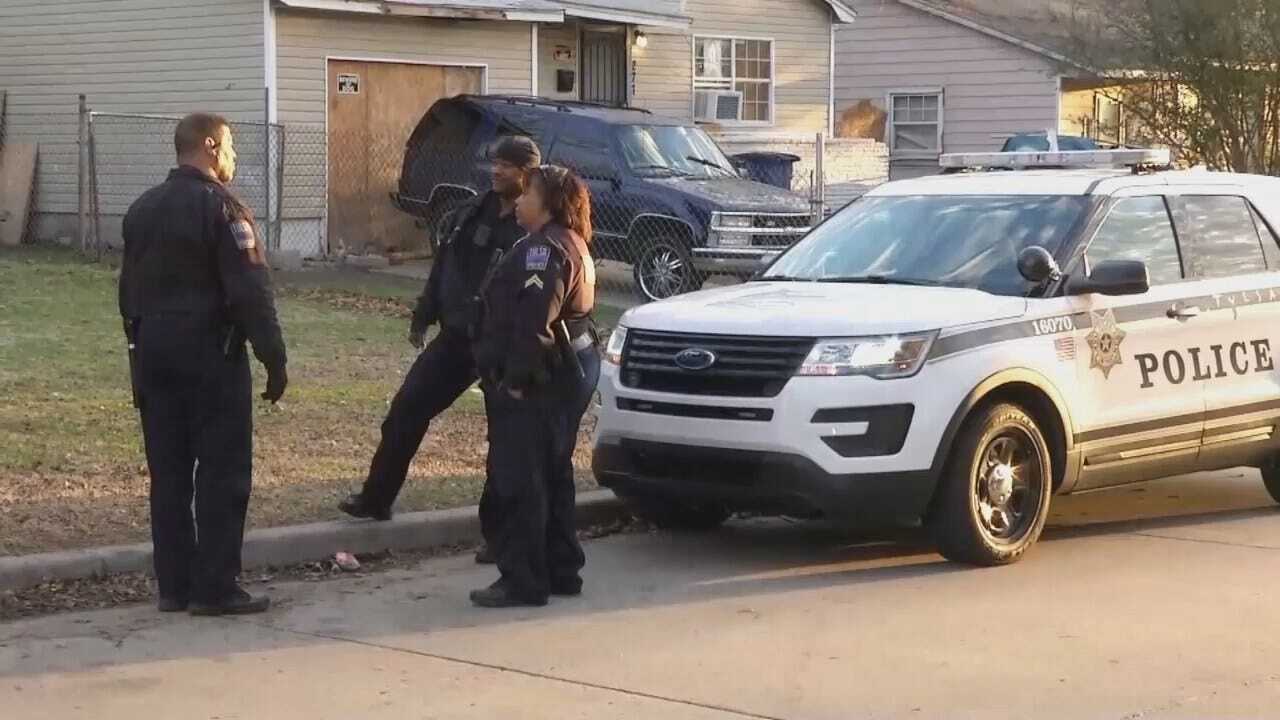WEB EXTRA: Video From Scene Of Stabbing Victim Found Outside Tulsa Home