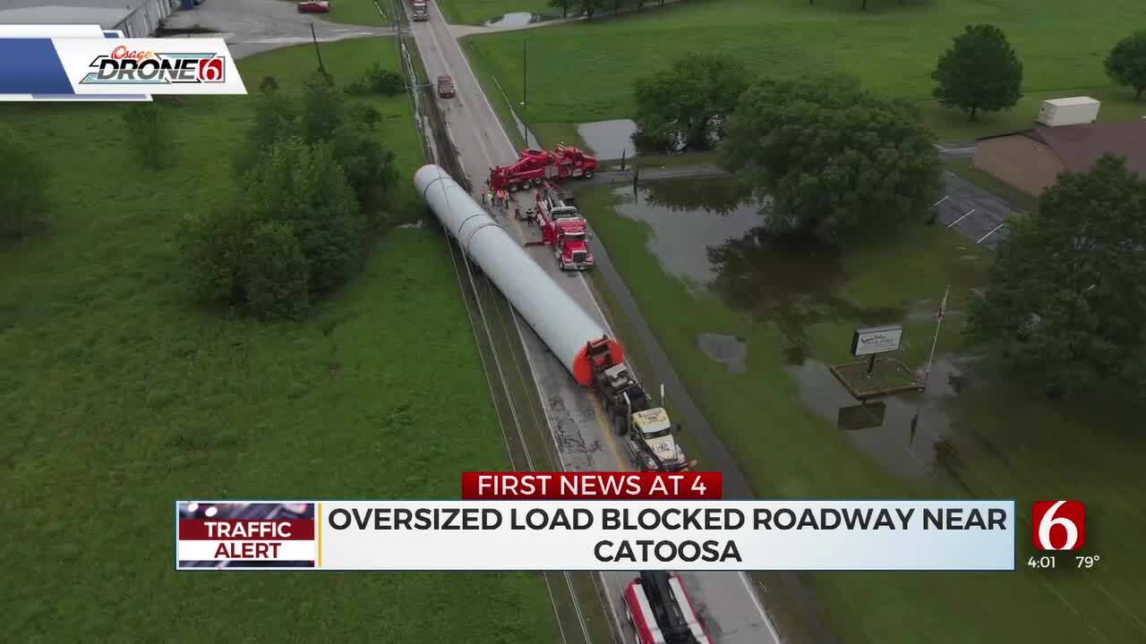Oversized Load Temporarily Closes Road At Tulsa/Catoosa Line