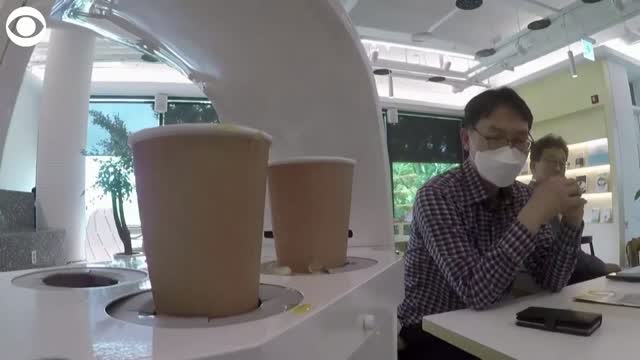 WATCH: South Korean Cafe Using Robot Barista To Aid In Physical Distancing