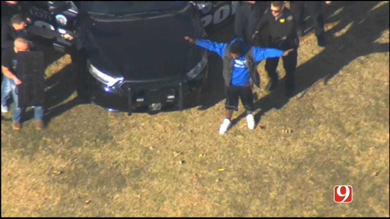 WEB EXTRA: SkyNews 9 Flies Over End Of Chase In SW OKC