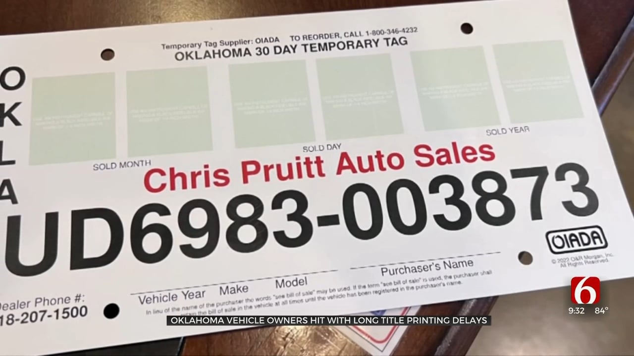 Oklahoma Vehicle Owners Hit With Long Title Printing Delays
