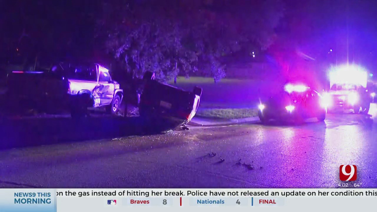 Woman Taken To Hospital After Crashing Into Parked Truck In SW OKC