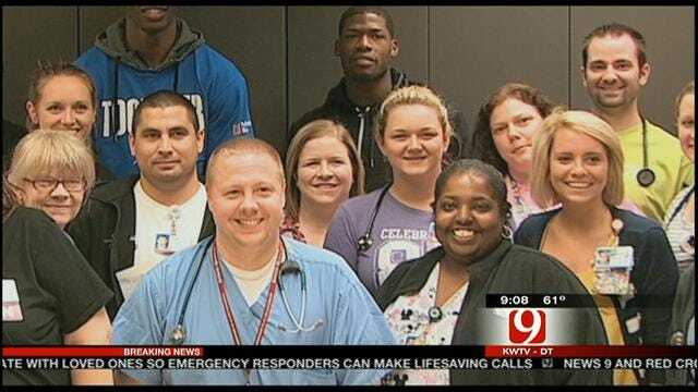 OKC Thunder Coach, Players Visit Tornado Victims At OU Children's Hospital