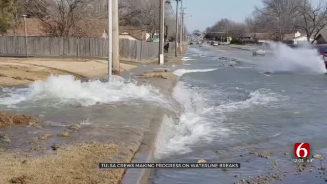 Tulsa Crews Making Progress Repairing Waterlines, Roads Damaged By Winter Weather 