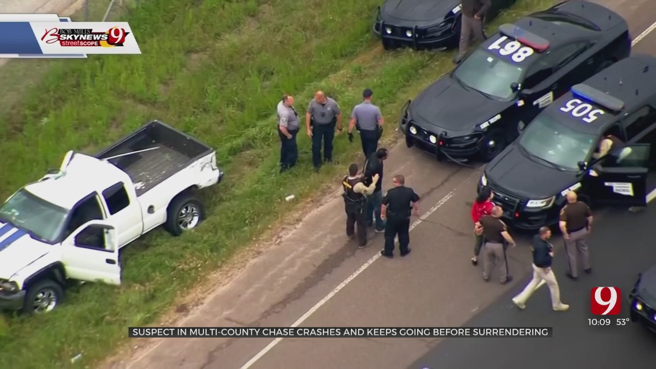 Suspect Vehicle Rolls Over, Continues On Before I-35 Pursuit Ends With 2 In Custody
