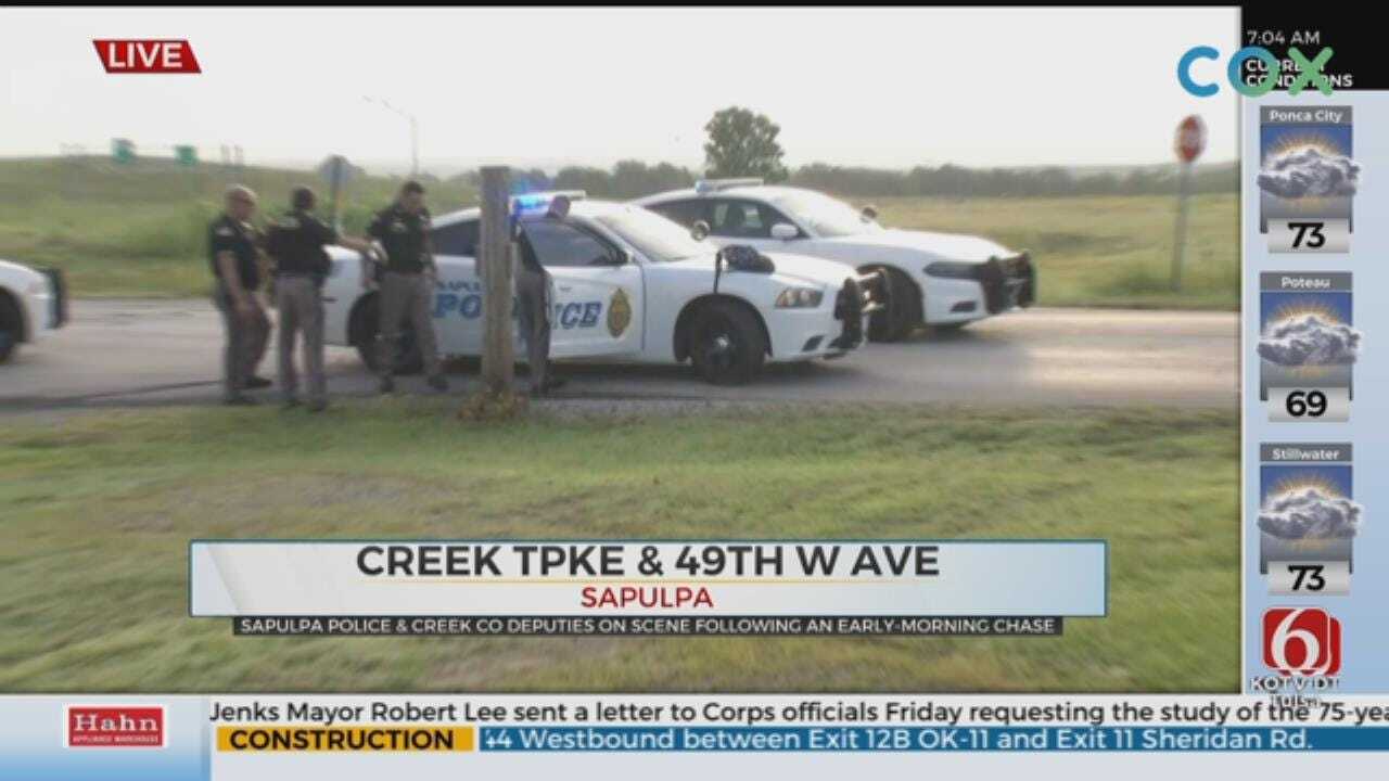 2 People In Custody After Chase Ends Near Creek Turnpike