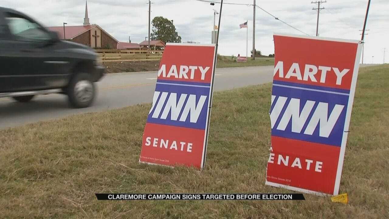 Vandals Destroy, Steal Political Signs In Claremore