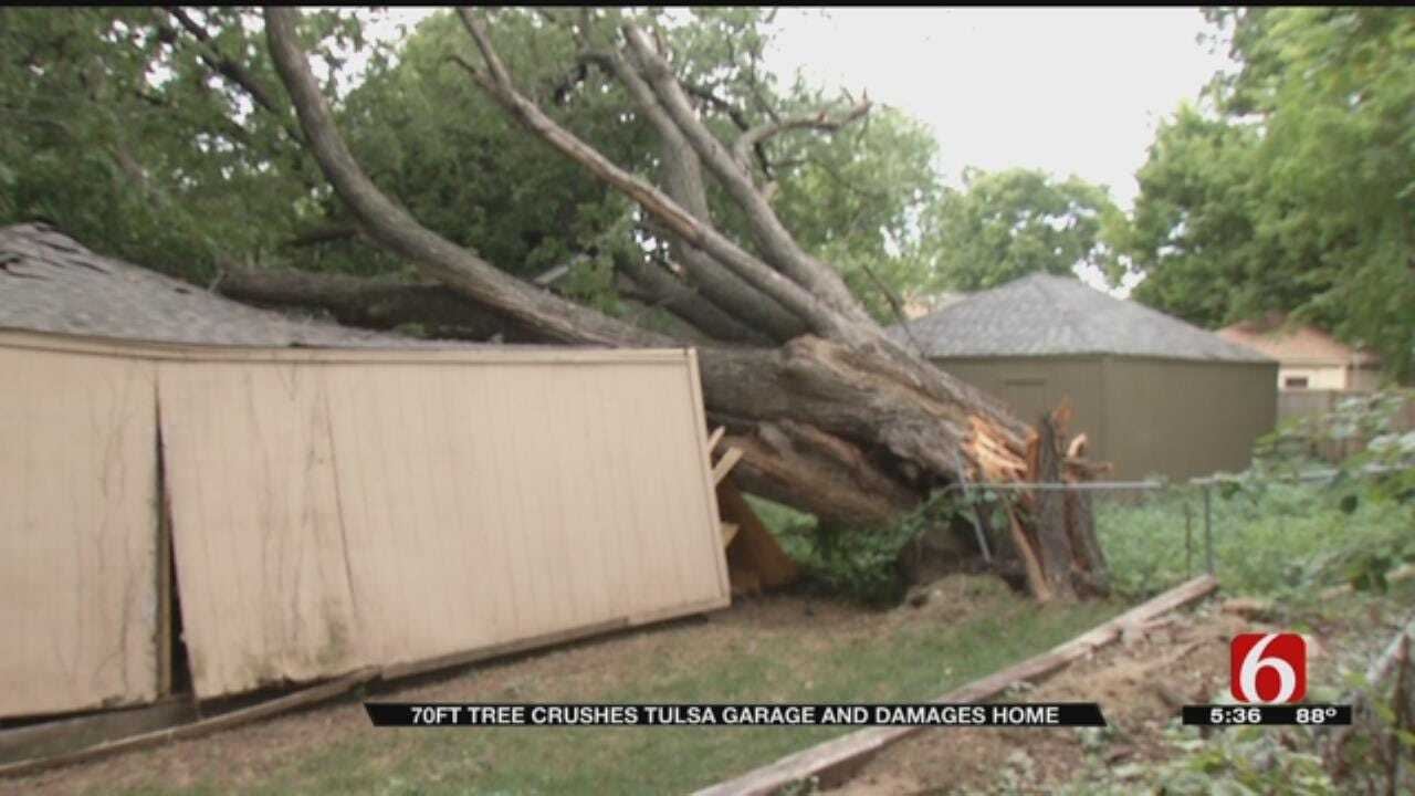 Falling Tree Damages Tulsa Home, Garage, Causes Power Outage