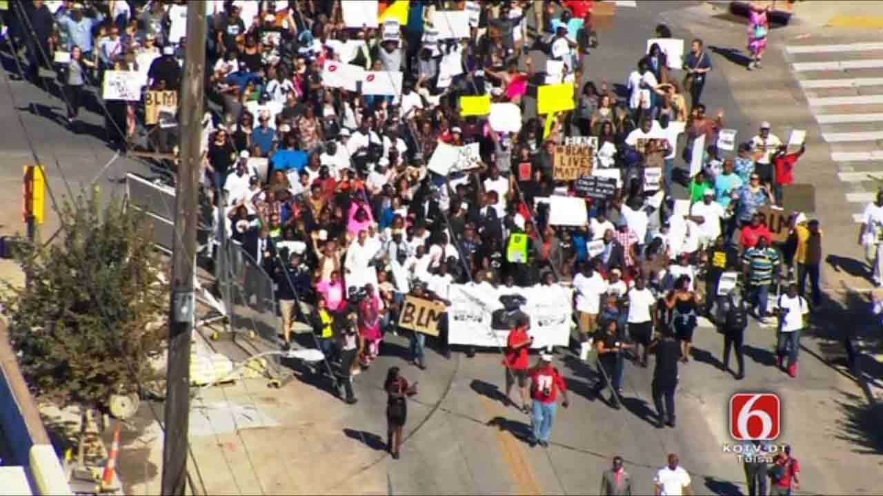 Protesters Marching In Downtown Tulsa Want Voices Heard
