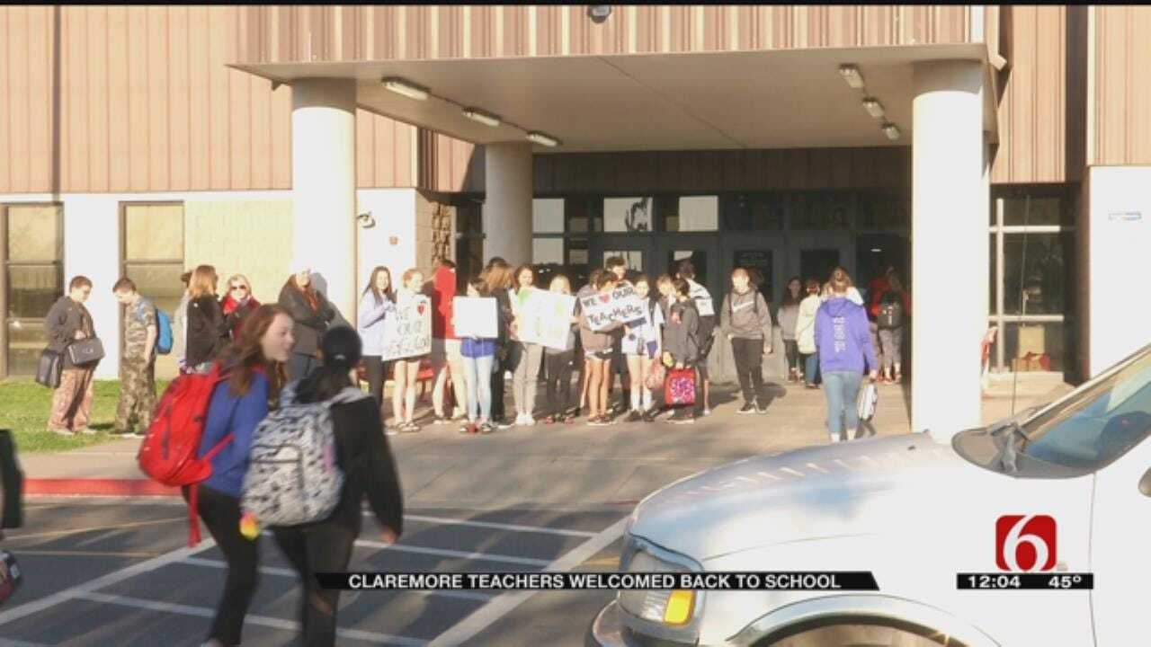 Claremore Rallies To Welcome Teachers Back To School