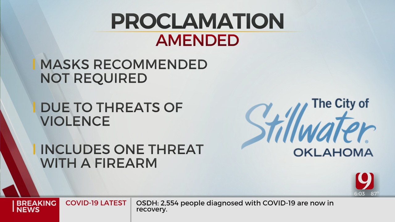 City Of Stillwater Amends Emergency Proclamation