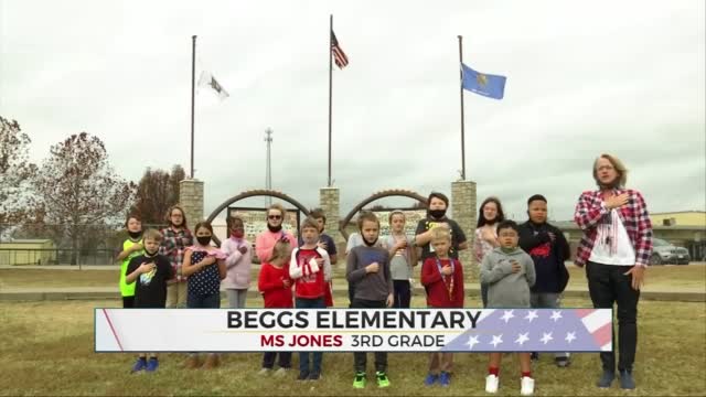Daily Pledge: Beggs Elementary 3rd Grade Class