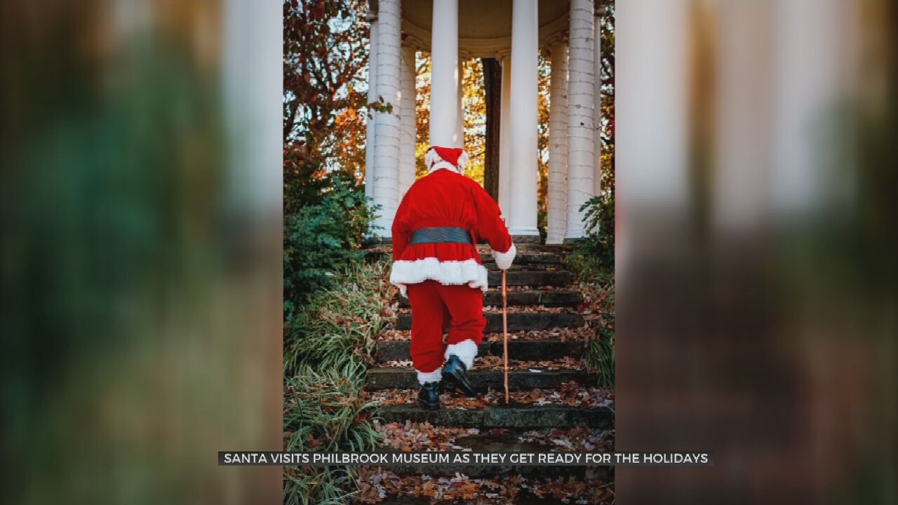 Santa Stops By Philbrook Museum To Inspect Holiday Festival Décor 