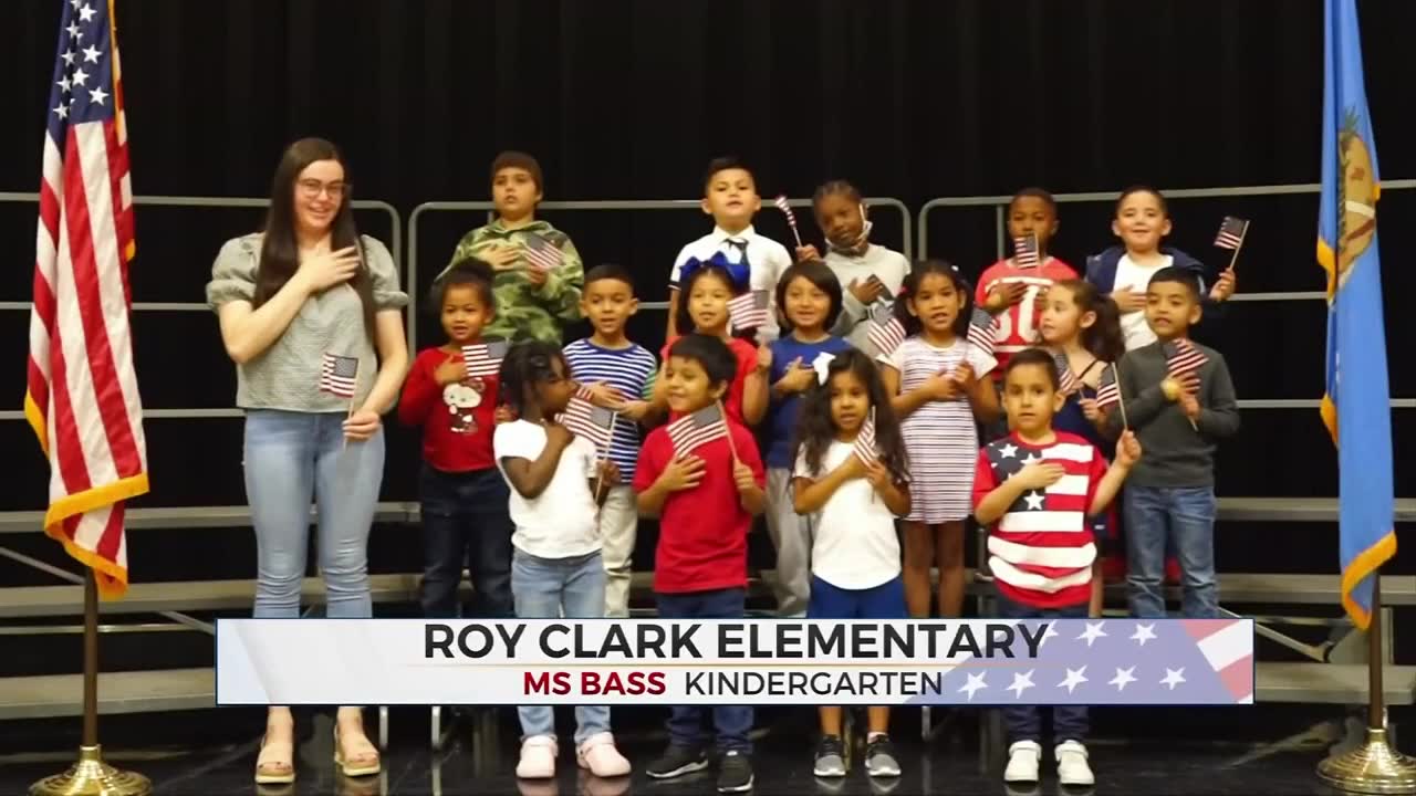 Daily Pledge: Students From Roy Clark Elementary Kindergarten Class