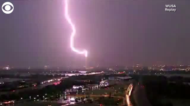Watch: Lightning Over Washington Monument