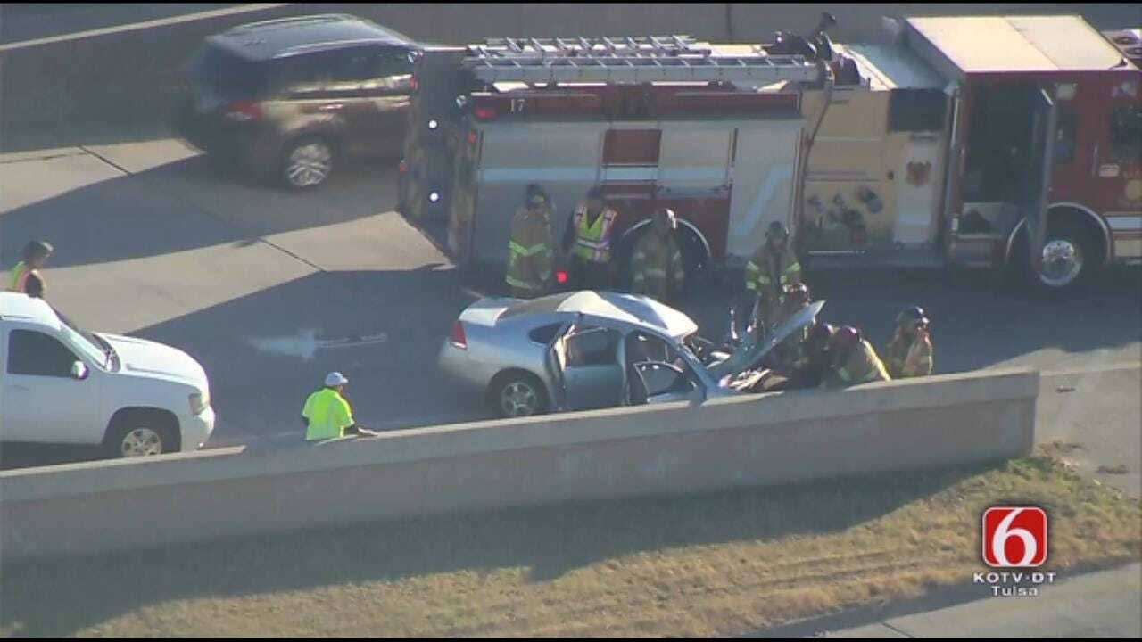 WATCH: Injury Crash On N Leg Of Tulsa IDL