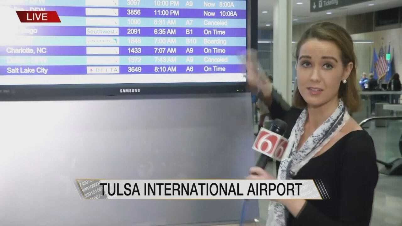 Julia Benbrook Reports On Delayed, Canceled Flights Out Of Tulsa International Airport